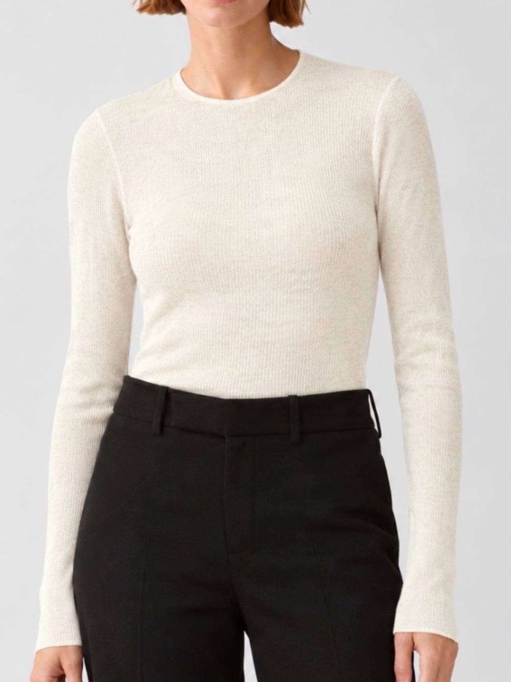 Vince Wool Ribbed Cream Crew Sweater T Luxury Career S Classic Capsule Travel